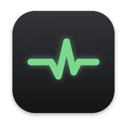 The iKnowMyMac app icon: a green pulse line on a graphite tile