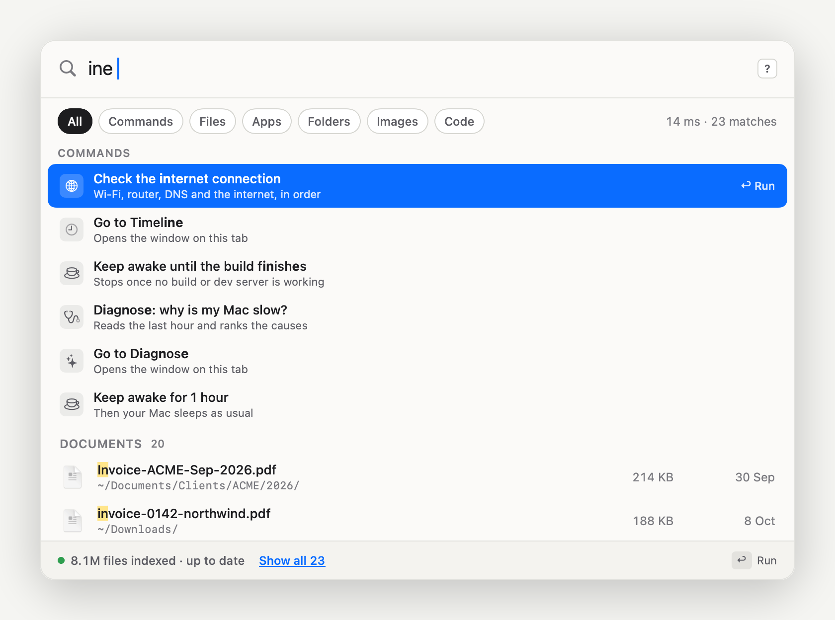 iKnowMyMac search anything screen
